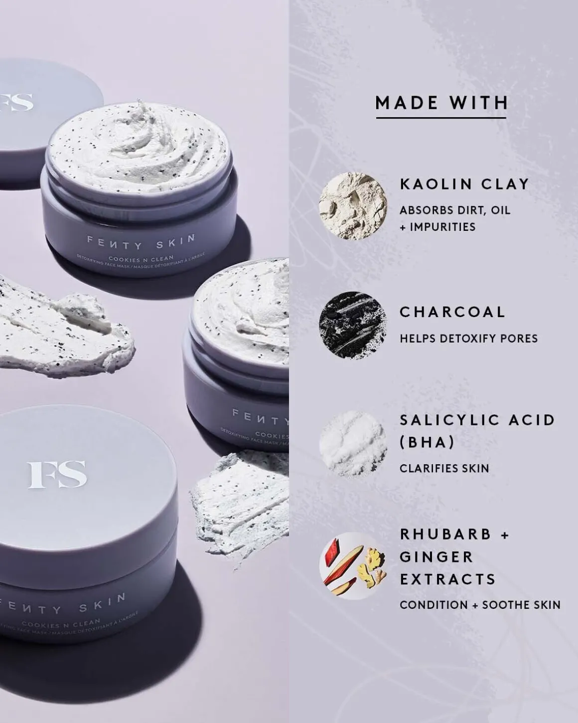 Cookies N Clean Whipped Clay Pore Detox Face Mask With Salicylic Acid + Charcoal