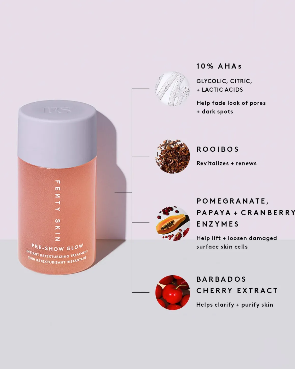 Pre-Show Glow Instant Retexturizing 10% AHA Treatment + Reusable Applicator